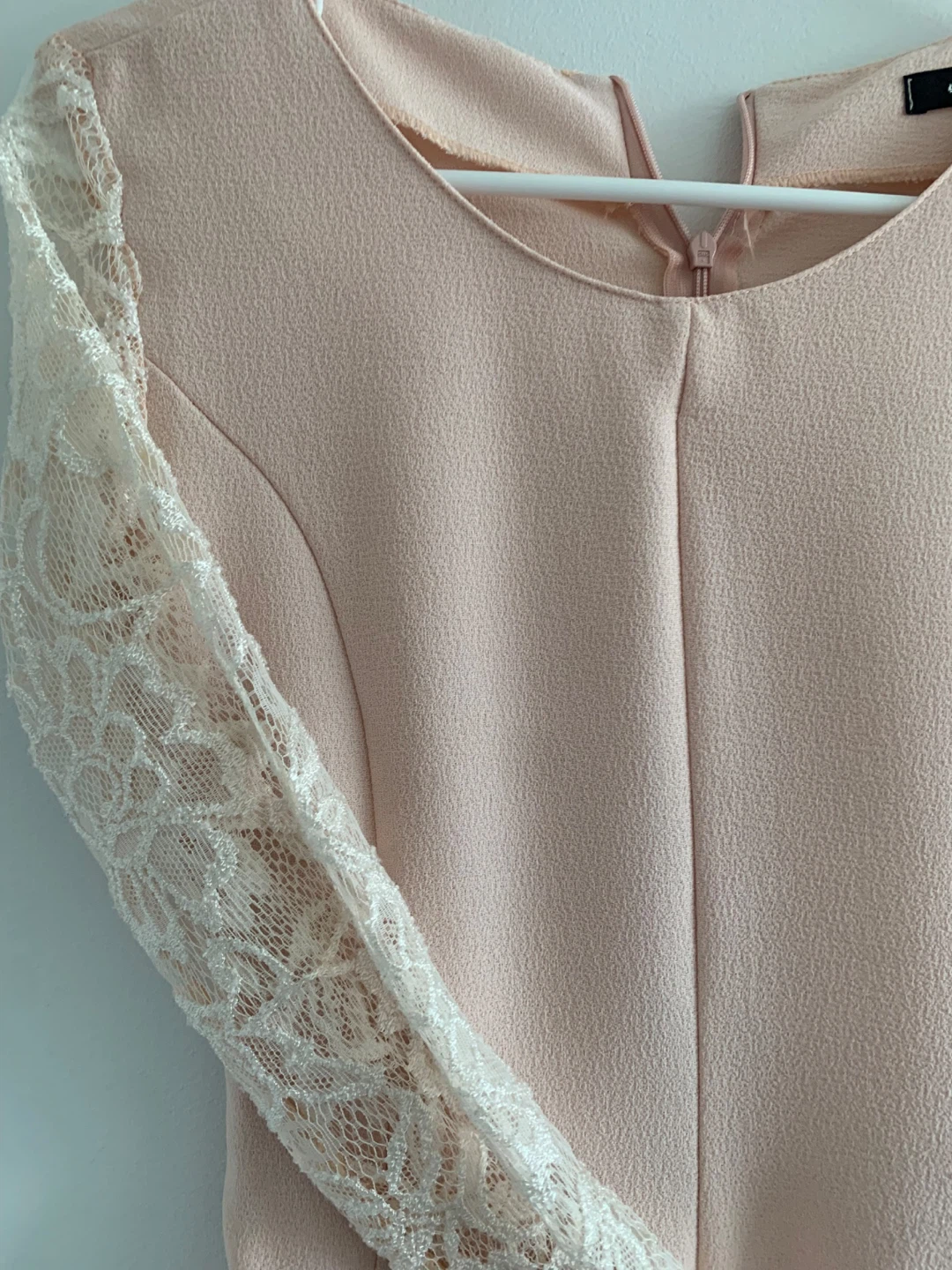 Pink lace sleeve peplum top - photo 2
