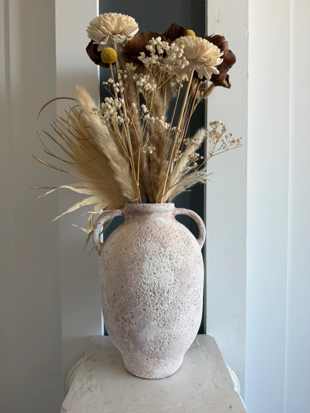 Dried Flower Arrangement in Decorative Vase