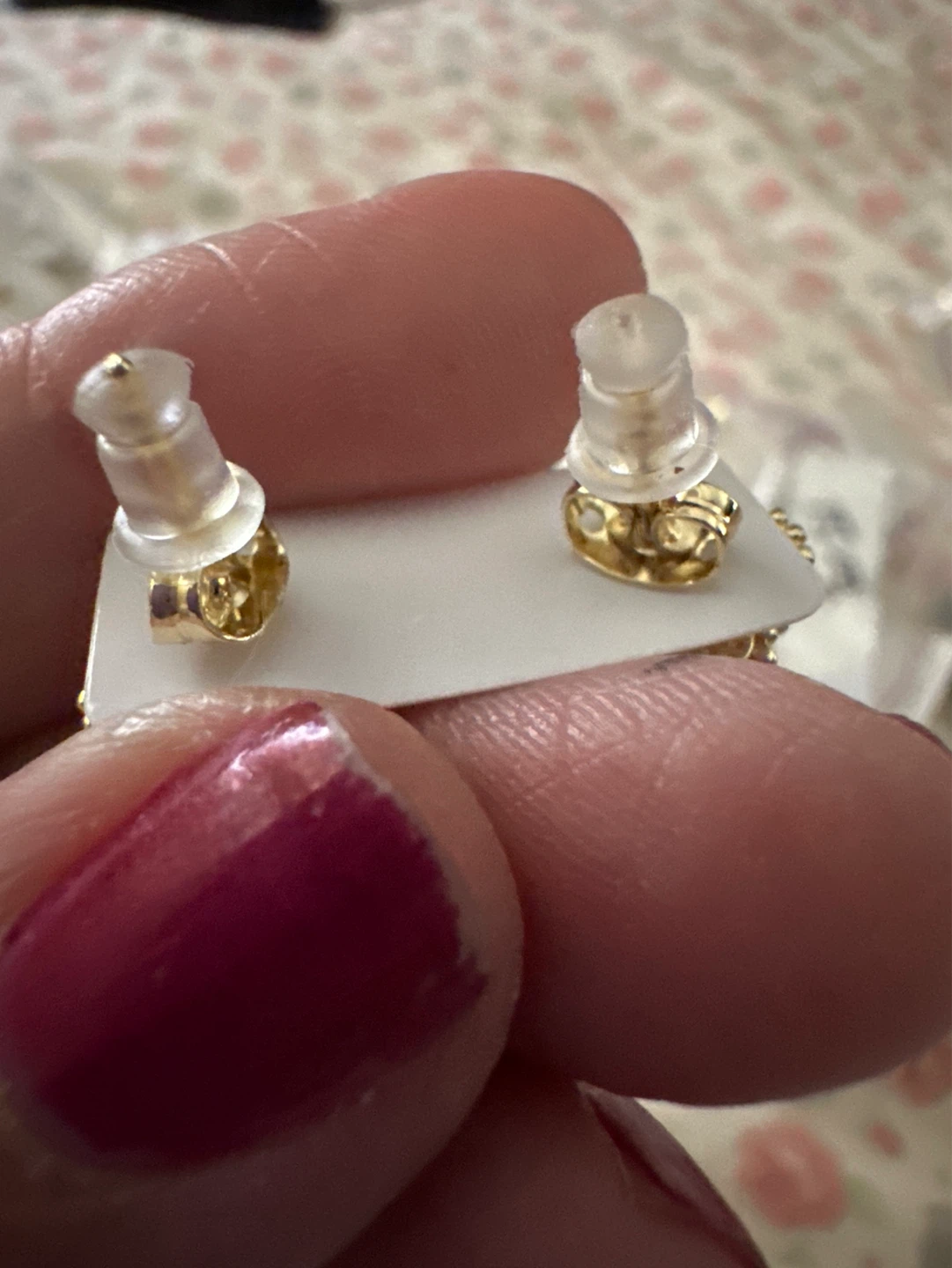 Blue Clover Earrings with Gold Trim - photo 2
