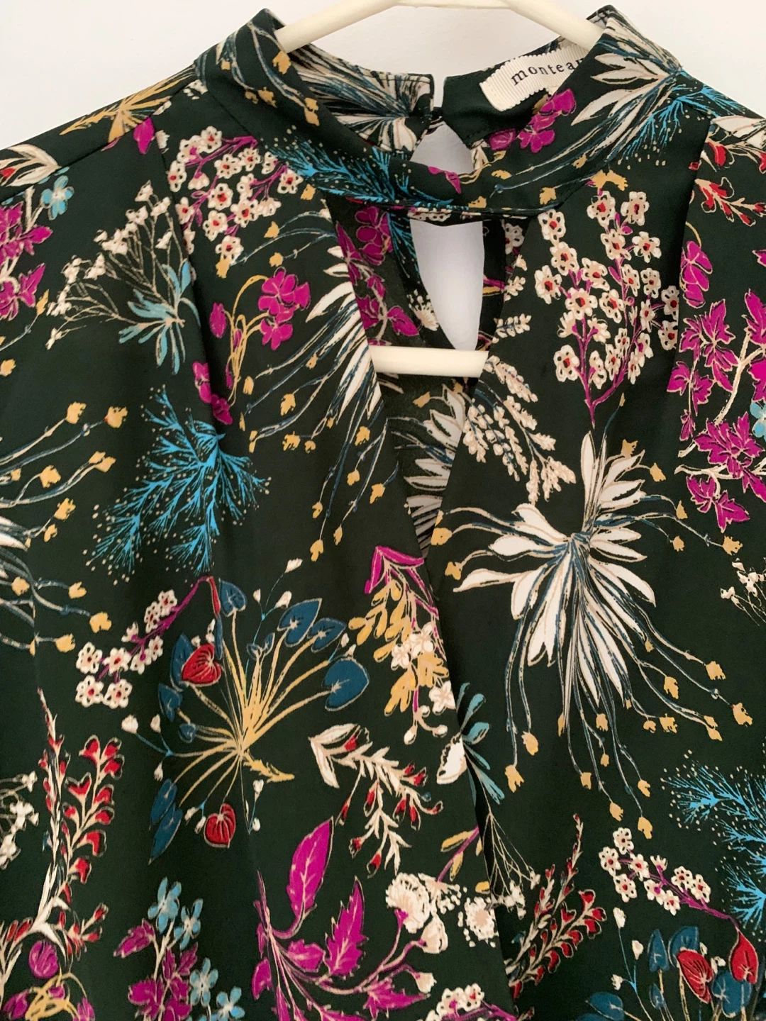 Monteau Floral Print Mock Neck Blouse - photo 3