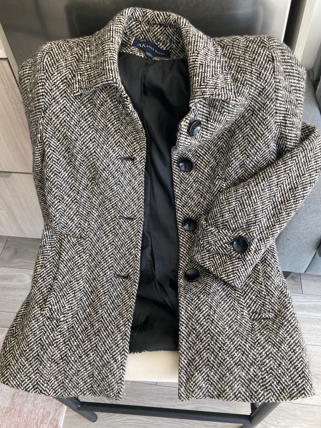 Anne Klein Herringbone Coat Size S