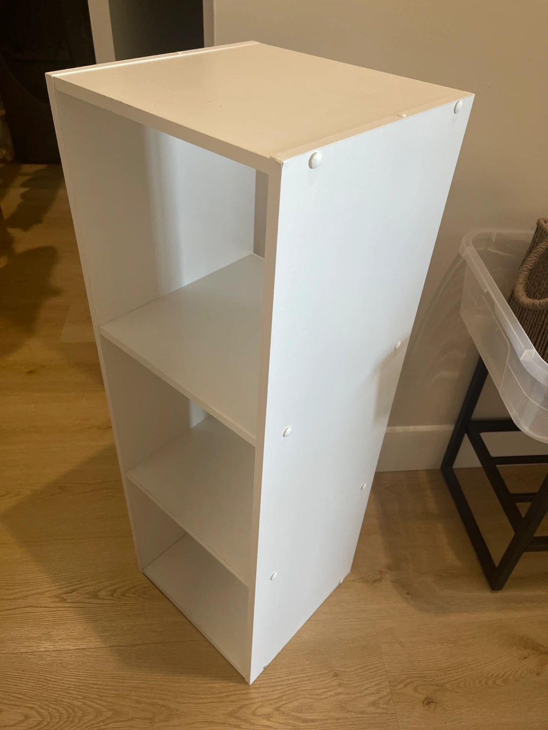 White 3-Shelf Narrow Bookcase - photo 3