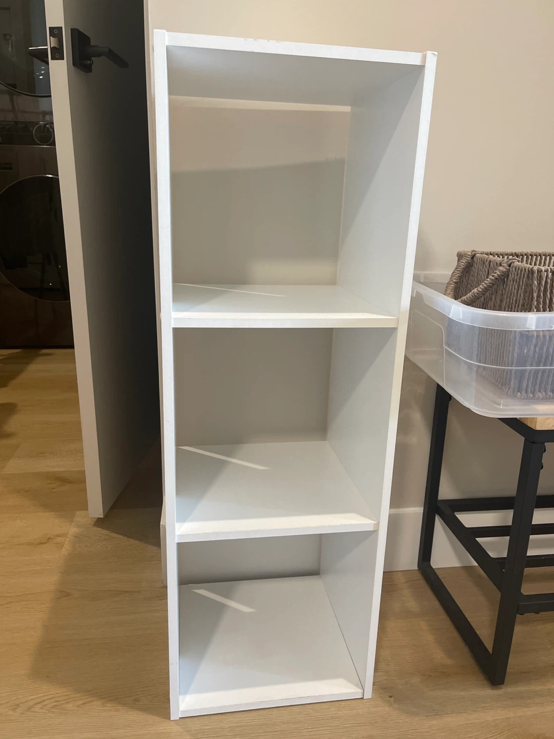 White 3-Shelf Narrow Bookcase