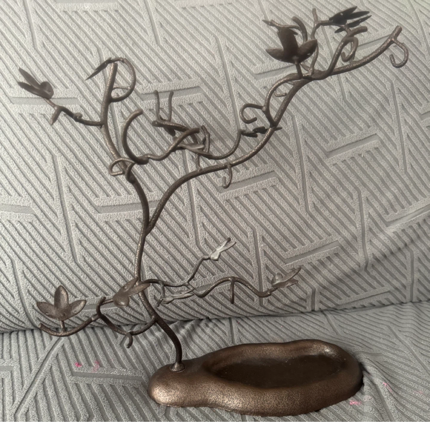 Metal Jewellery Tree Stand with Tray