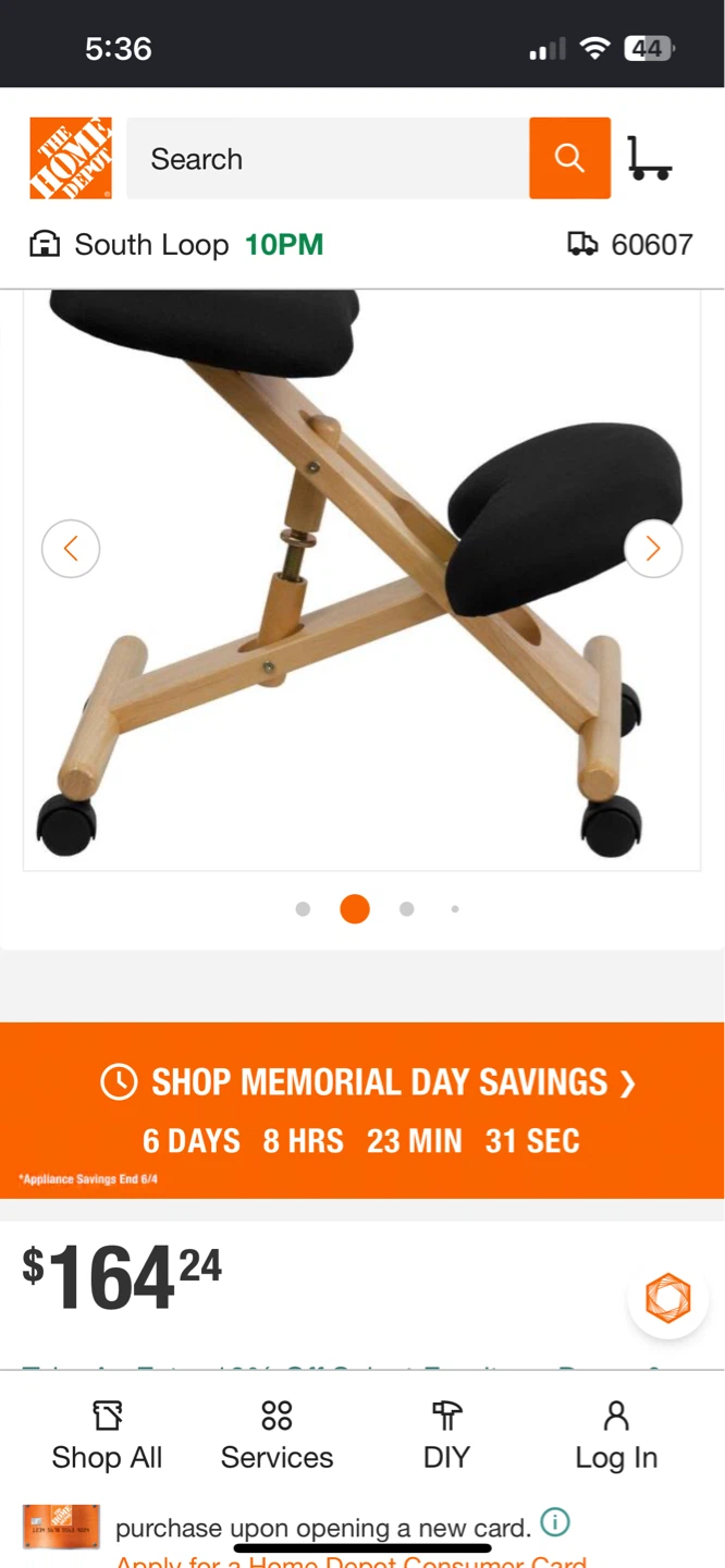 Black Ergonomic Kneeling Chair - photo 3