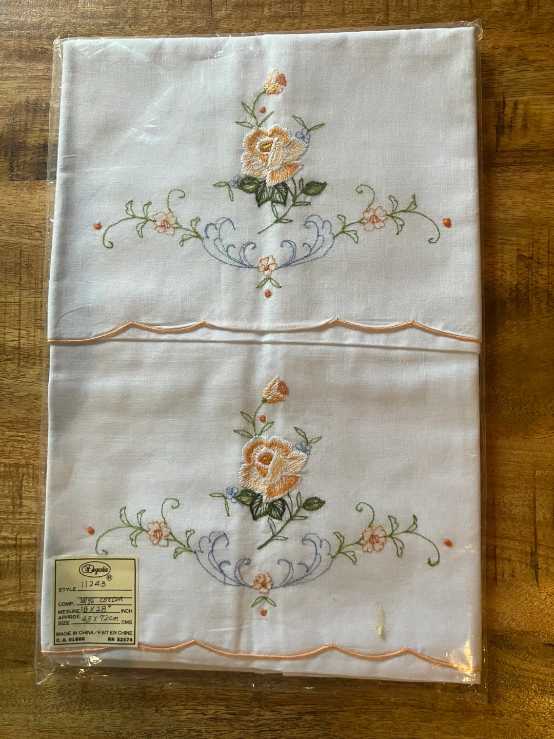 Vintage Embroidered Cotton Pillowcases