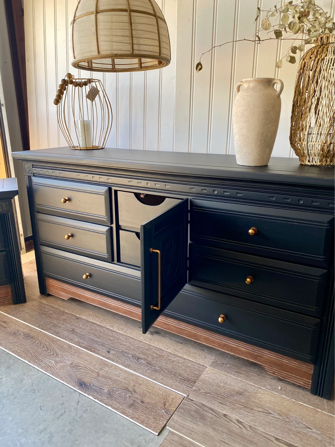 Black Dresser and Nightstand Set - photo 4