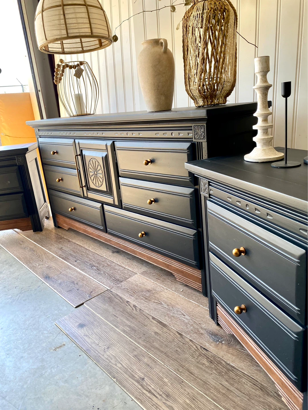 Black Dresser and Nightstand Set - photo 2
