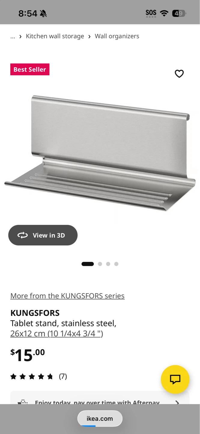 IKEA KUNGSFORS Wall rack and 2 Tablet stands all stainless steel - photo 5