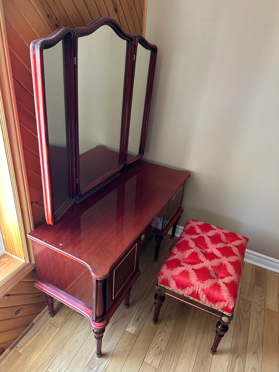 Vintage French Regency Mahogany Vanity with Stool (CAN DELIVER) - photo 2