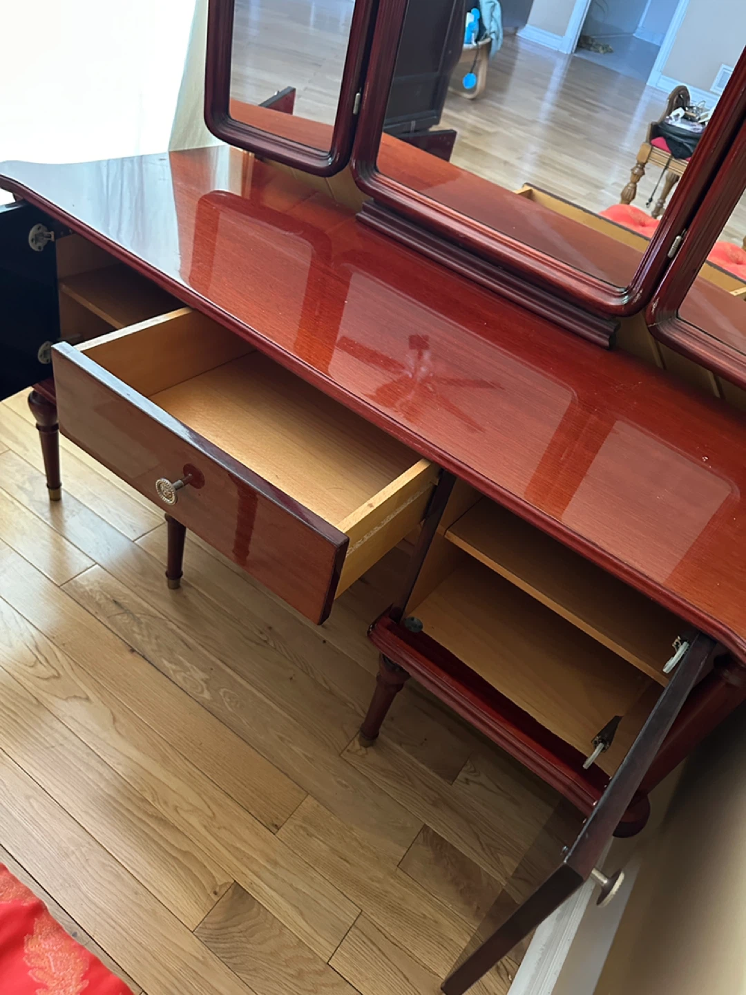 Vintage French Regency Mahogany Vanity with Stool (CAN DELIVER) - photo 4