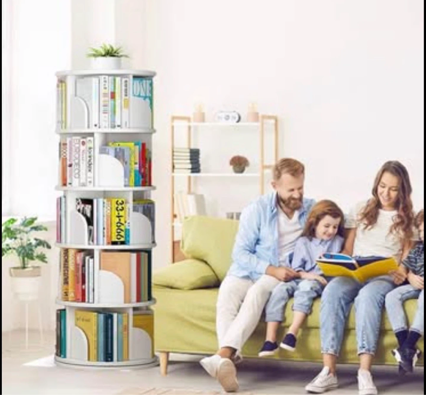 Rotating Bookshelf - White