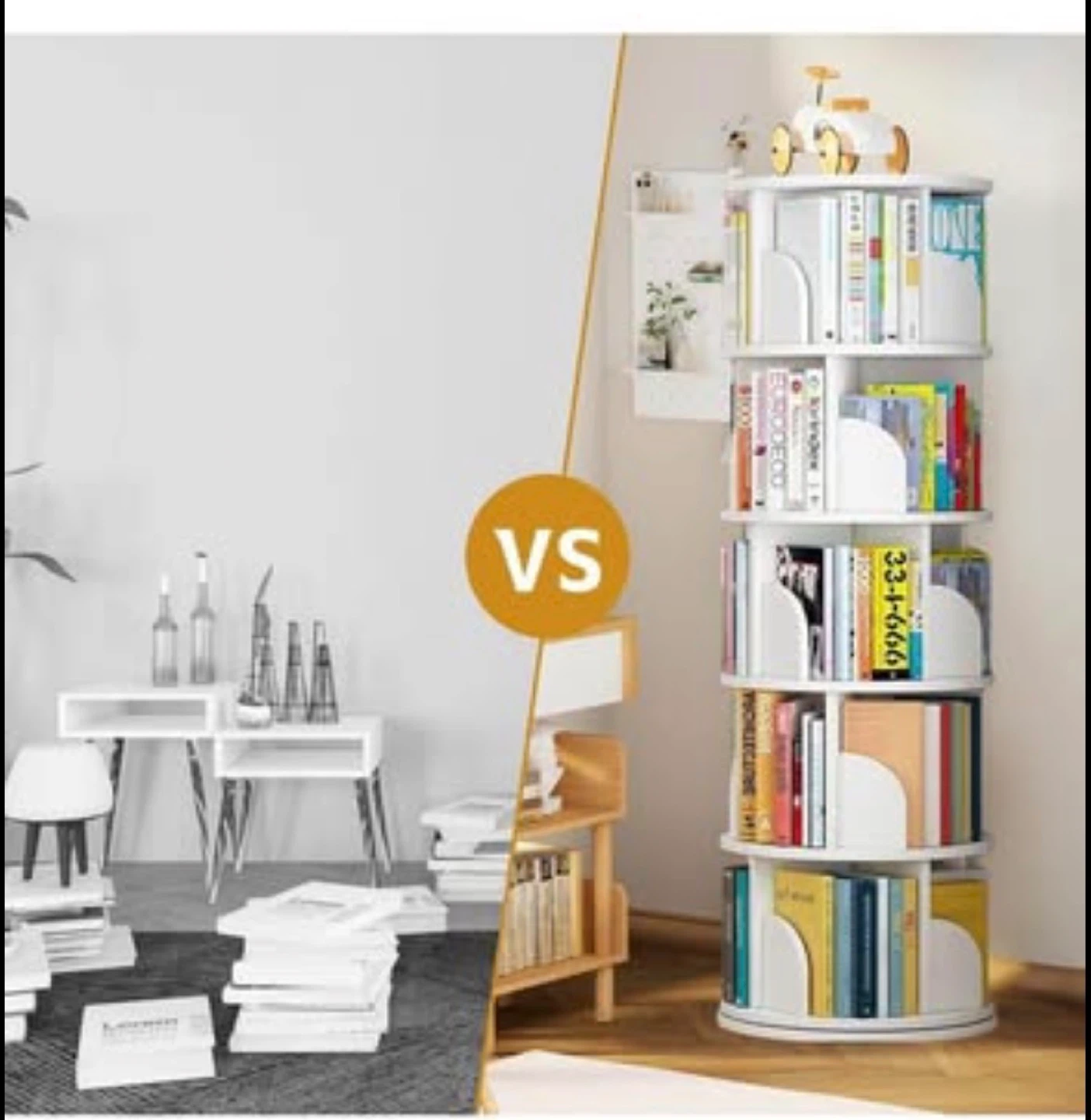 Rotating Bookshelf - White - photo 3