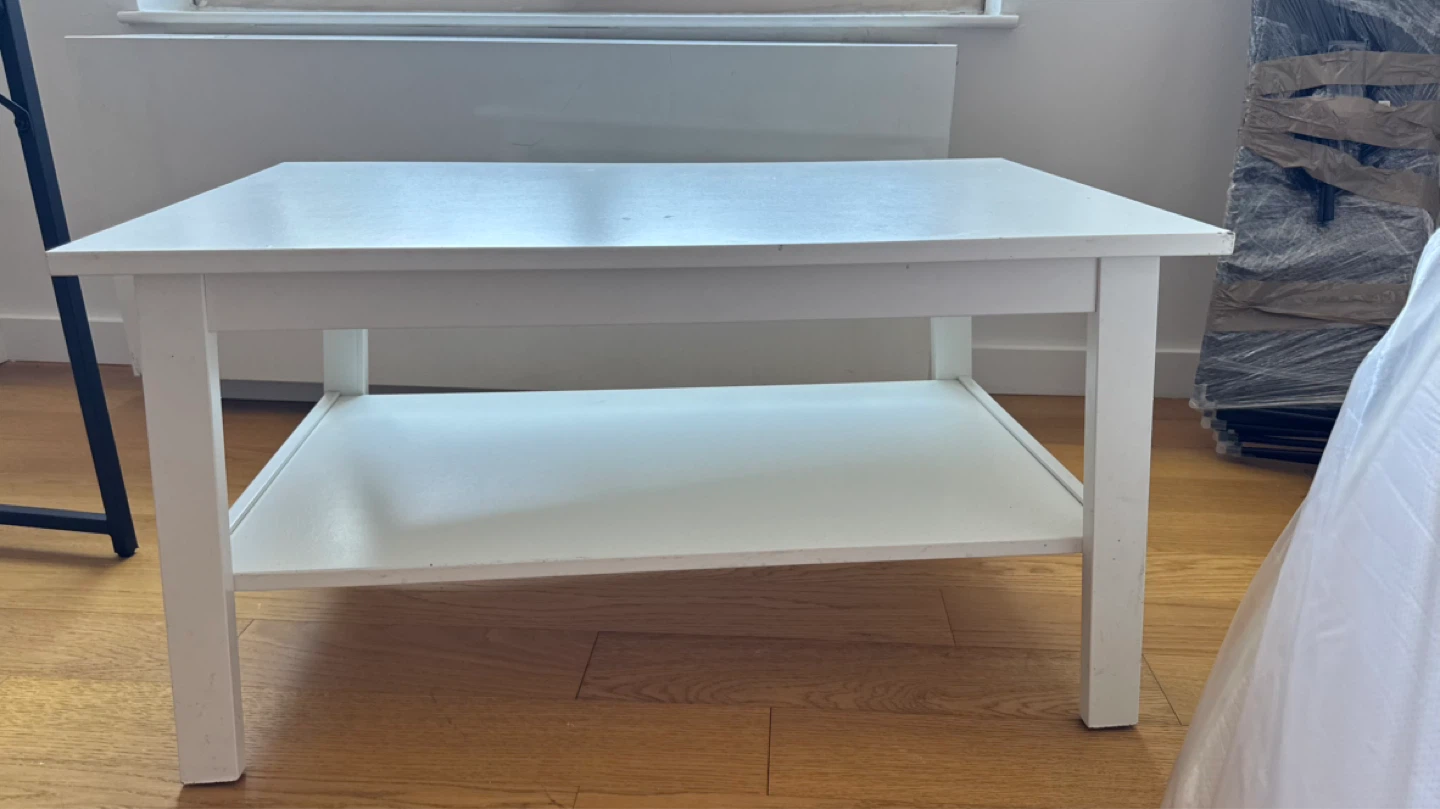 White Coffee Table with Shelf