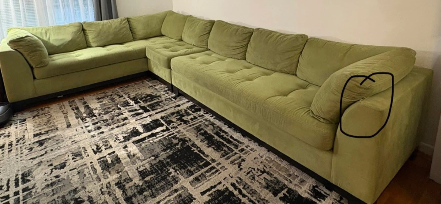 Lime Green Sectional Sofa - photo 2