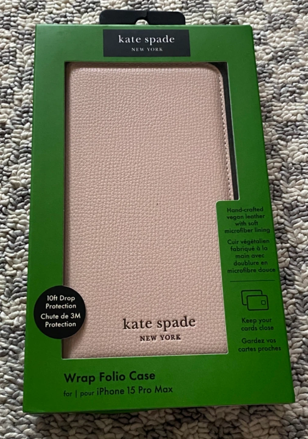 Kate Spade Wrap Folio Case for iPhone 15 Pro Max - Pink
