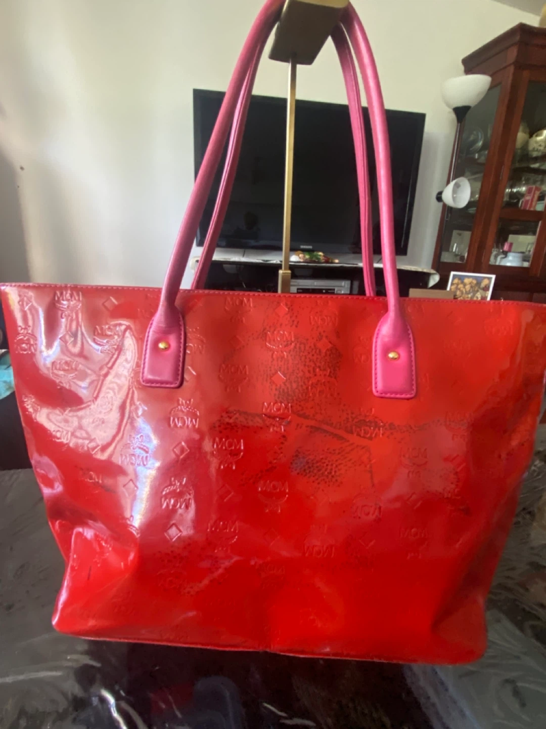 MCM Red Patent Leather Tote Bag - photo 3