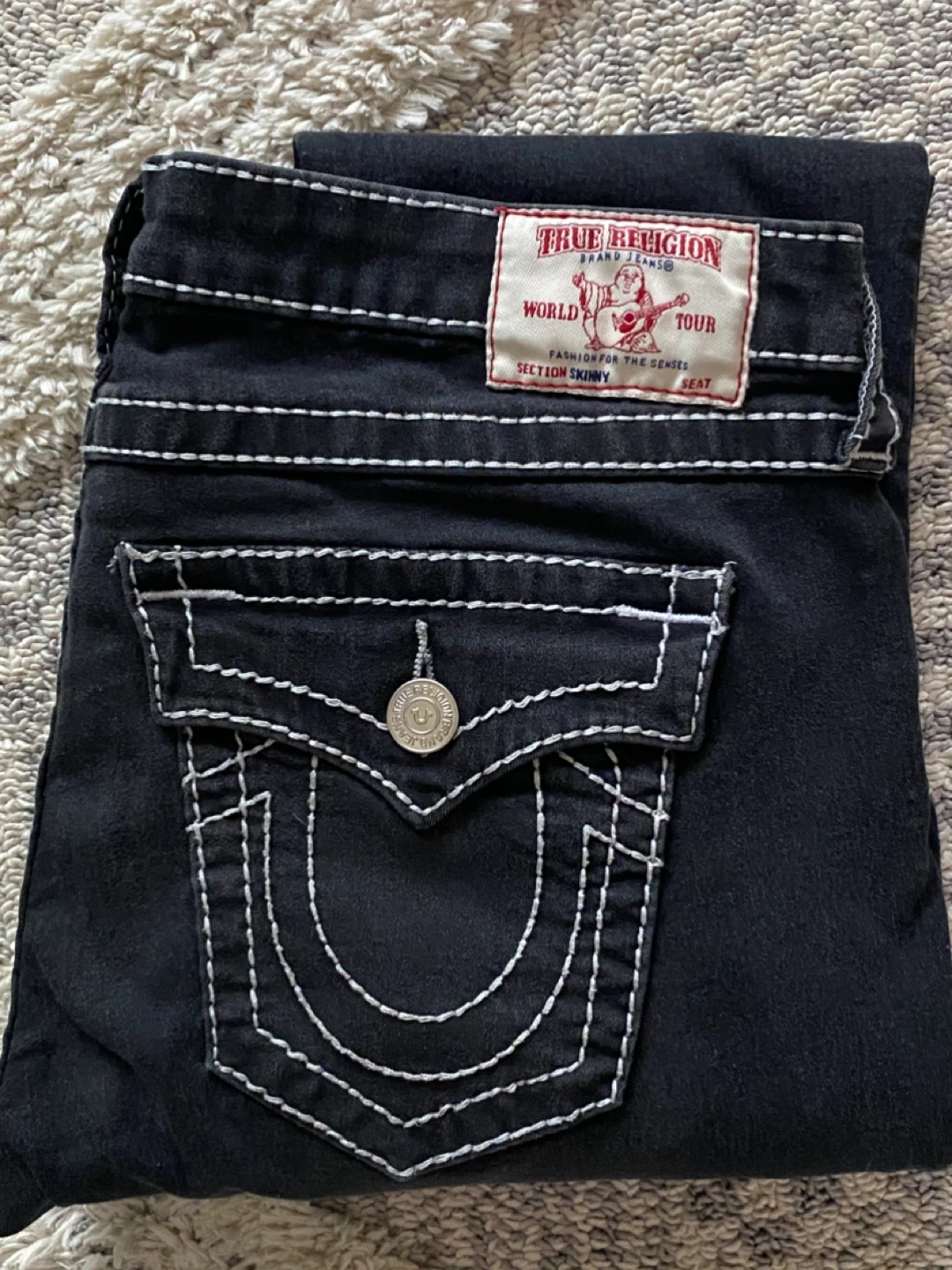 True Religion Black Skinny Jeans Size 31