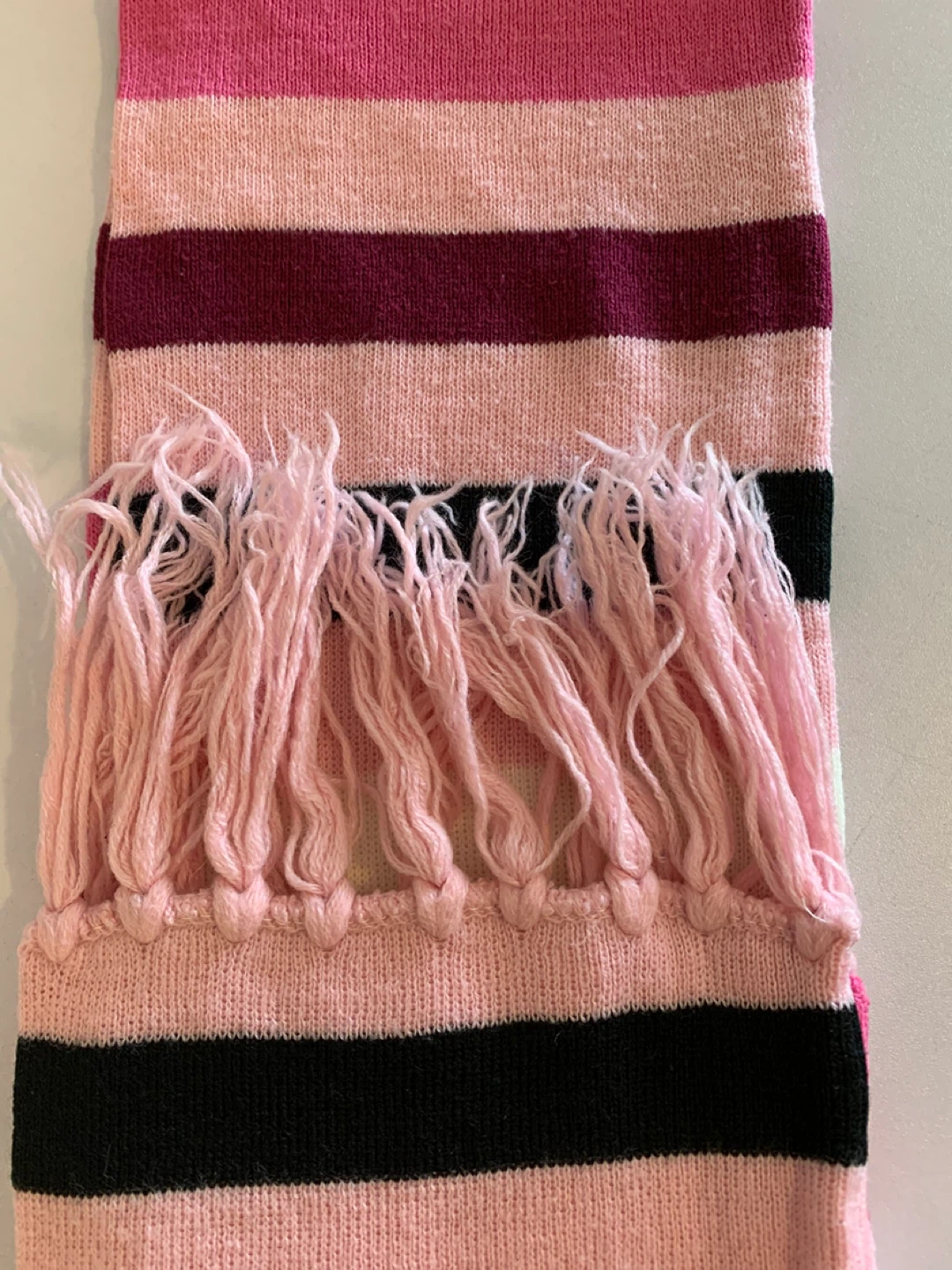 Striped Scarf with Cat Design - photo 3