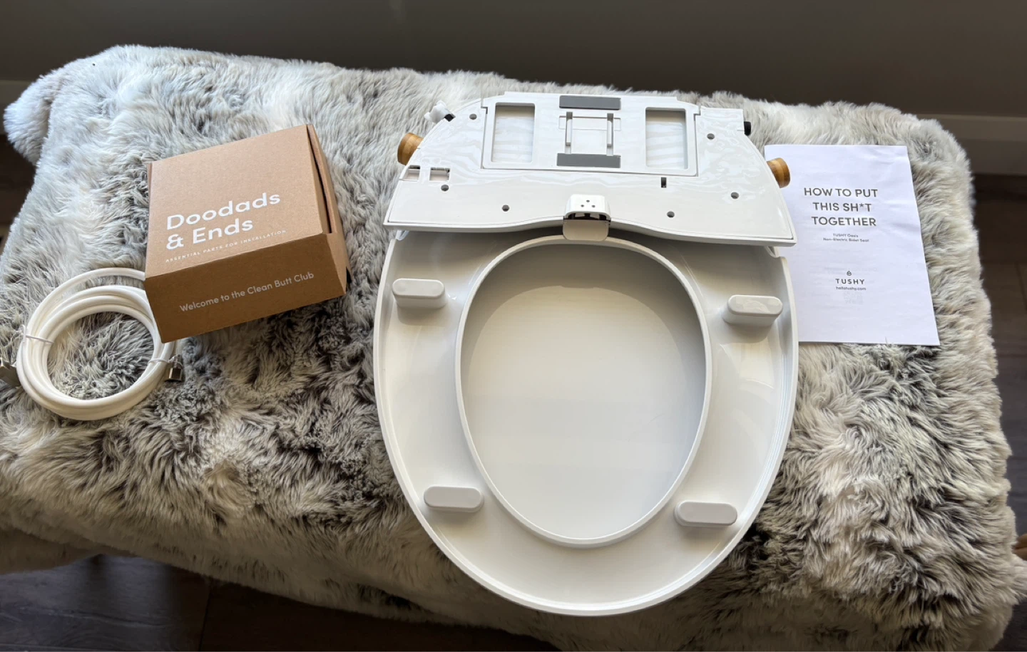 TUSHY Oasis Warm Water Non-Electric Bidet Seat (Bamboo Round) - photo 2