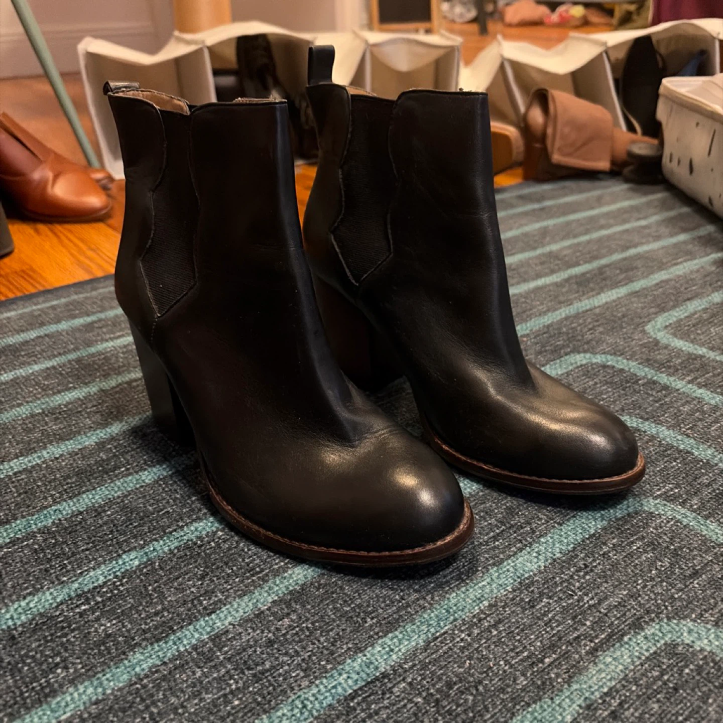 Splendid Black Leather Ankle Boots - photo 2
