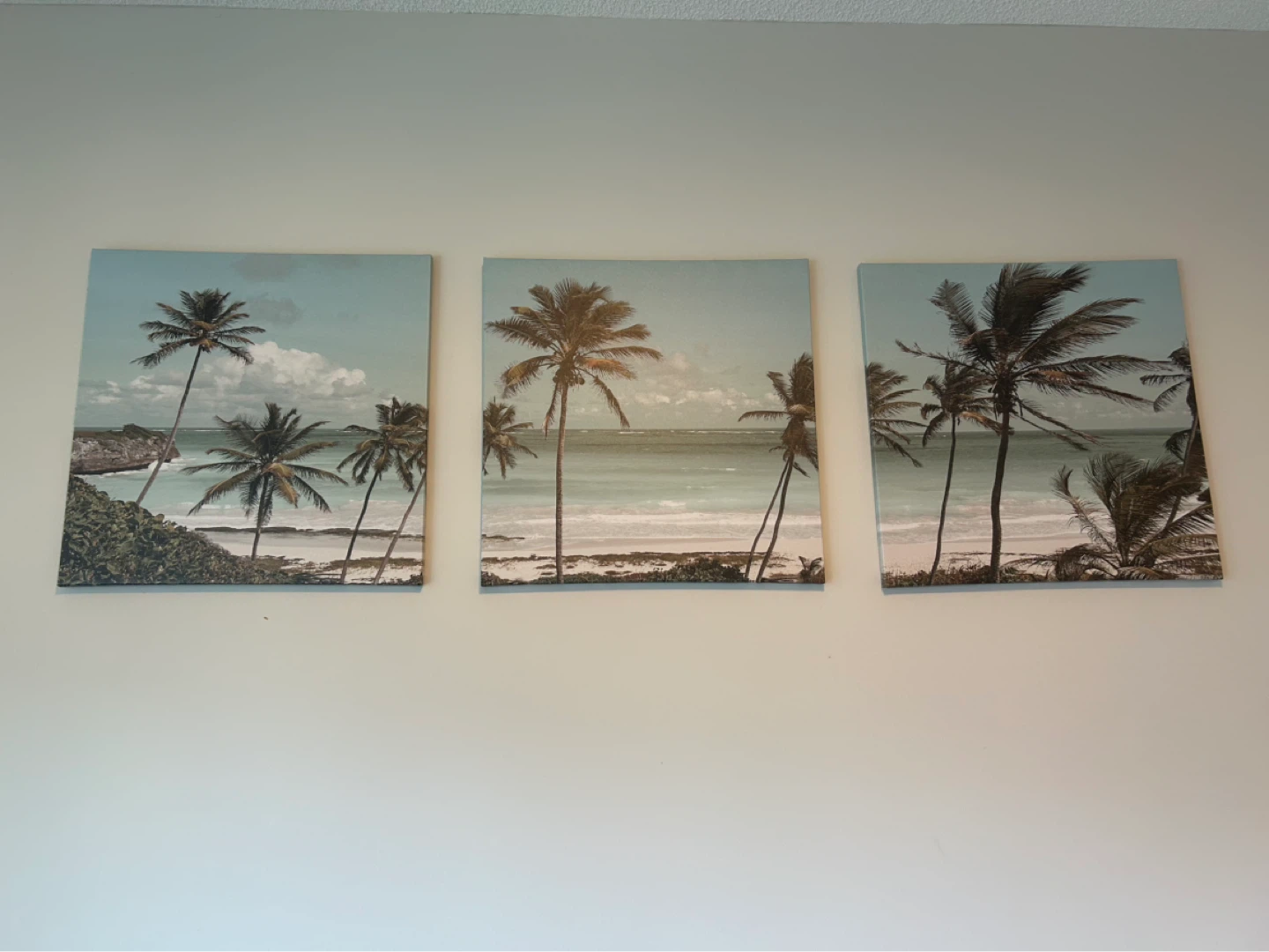 Tropical Beach Canvas Wall Art Set - 3 Pieces