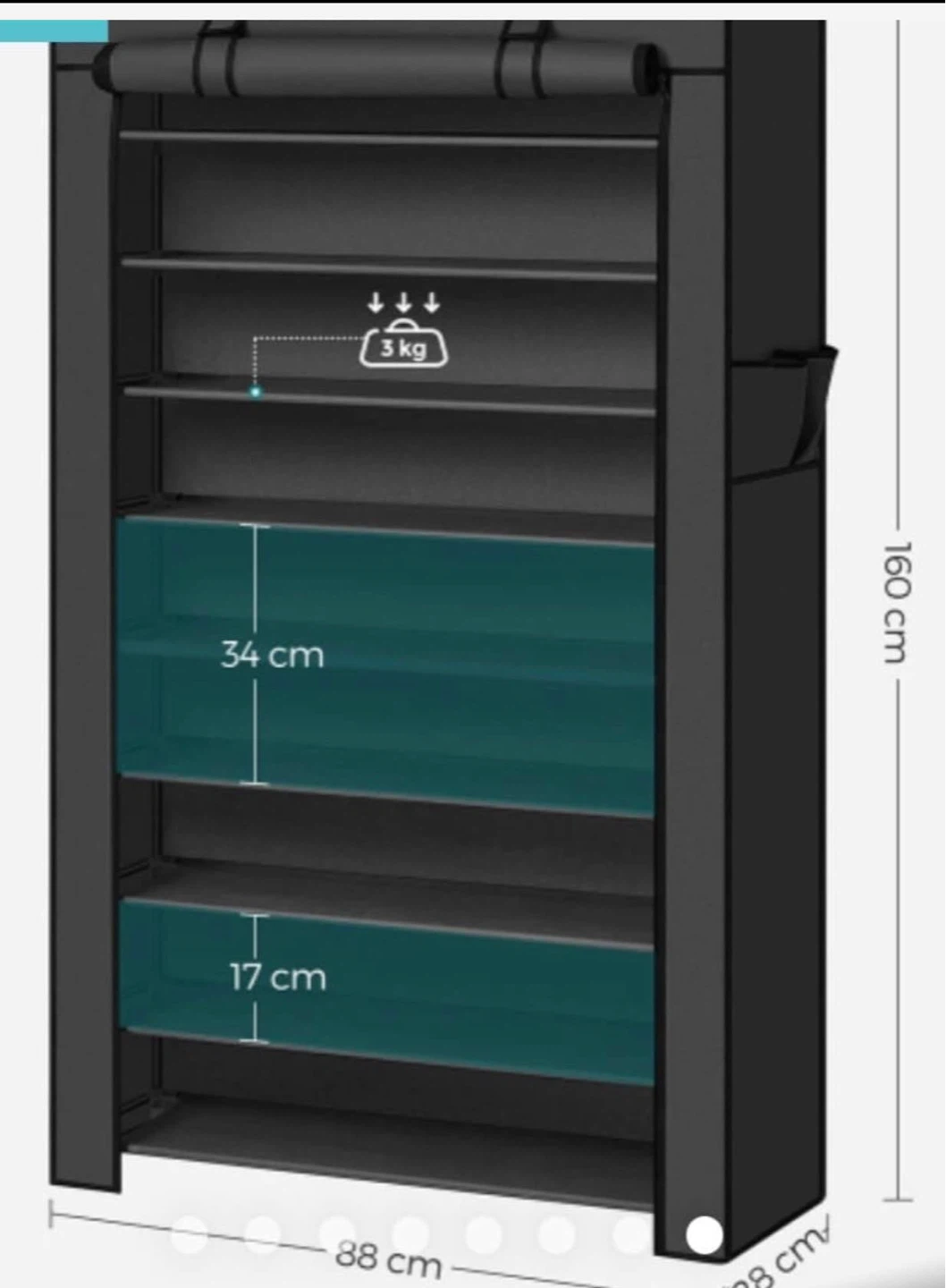 10-Tier Fabric Shoe Rack Organizer - photo 3