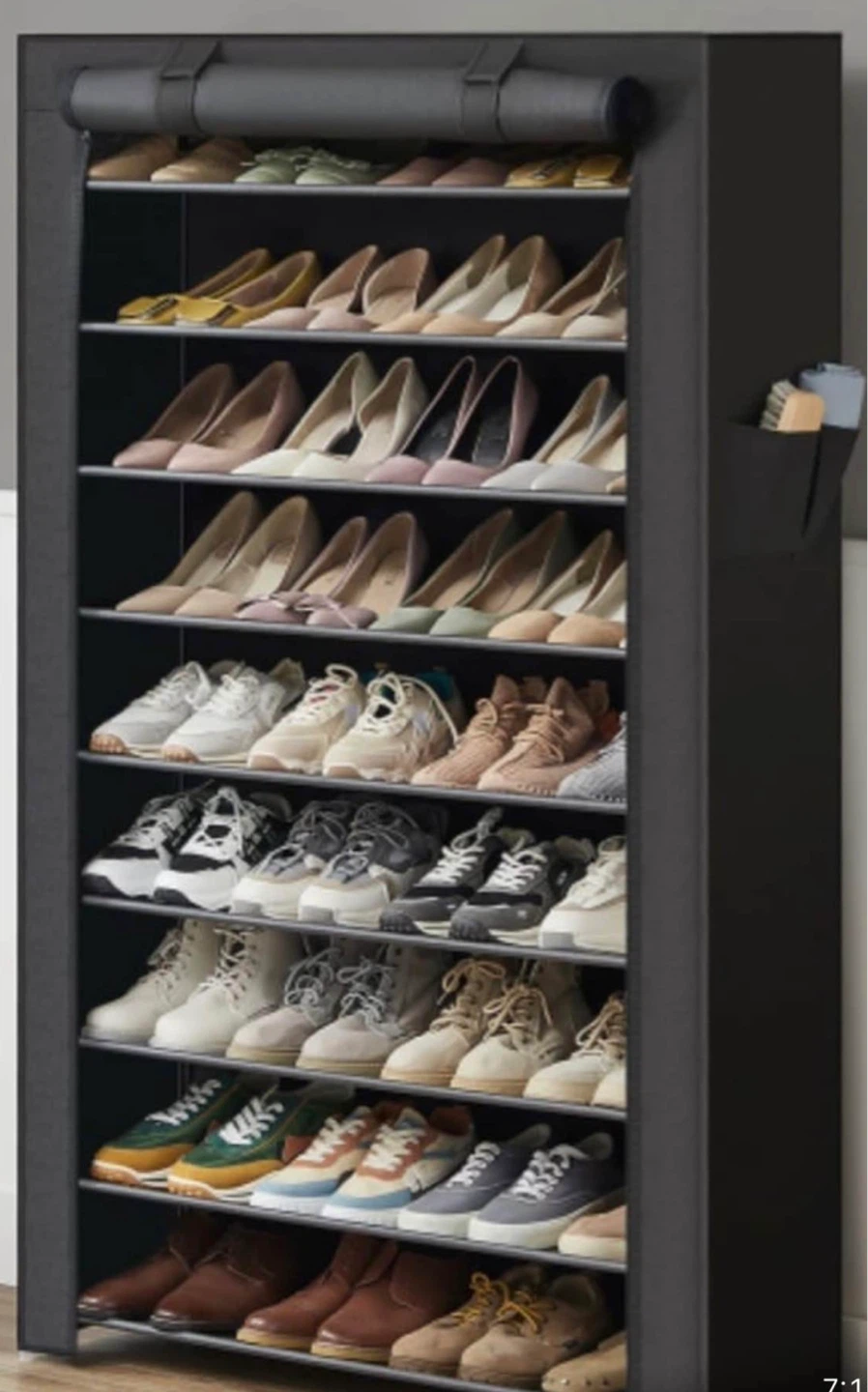 10-Tier Fabric Shoe Rack Organizer