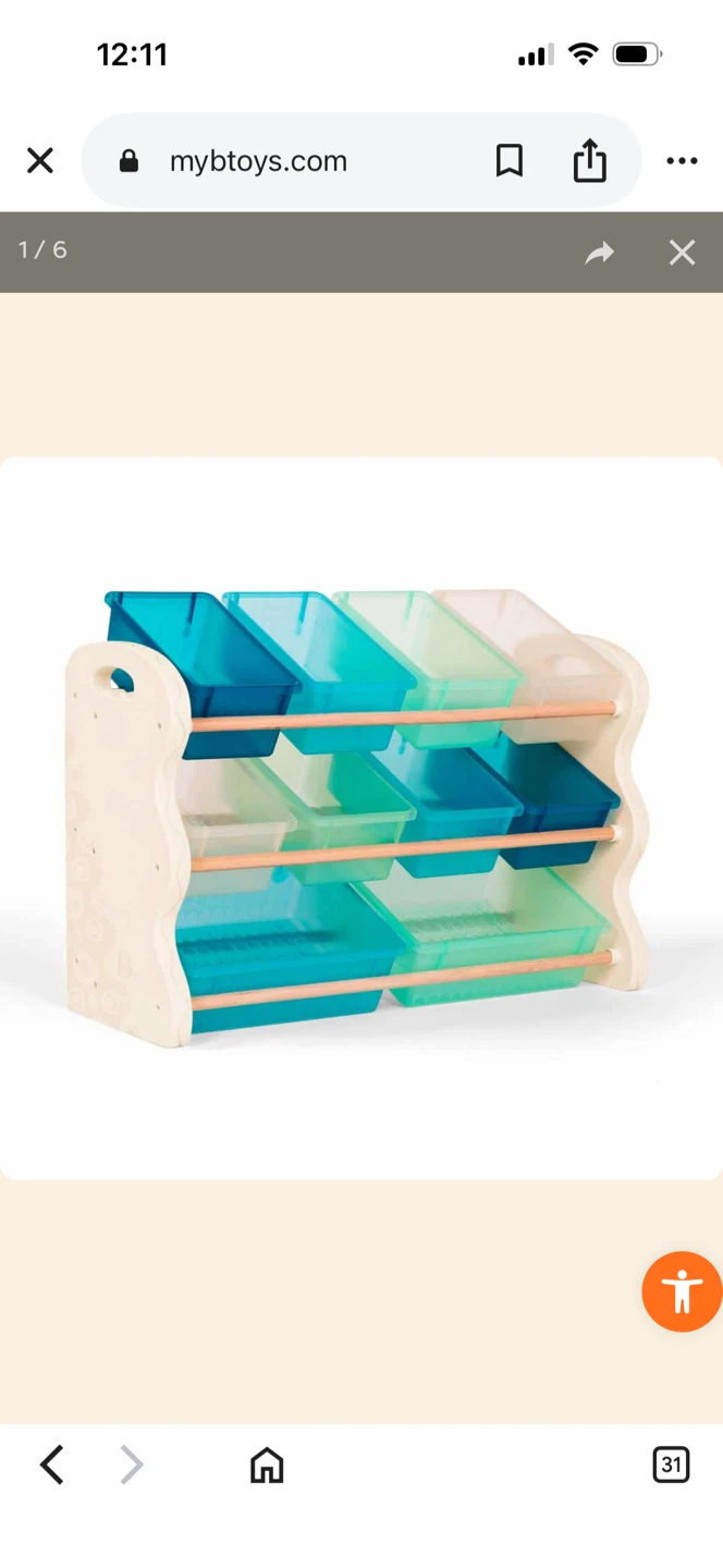 Toy Storage Unit with 10 Stackable Bins