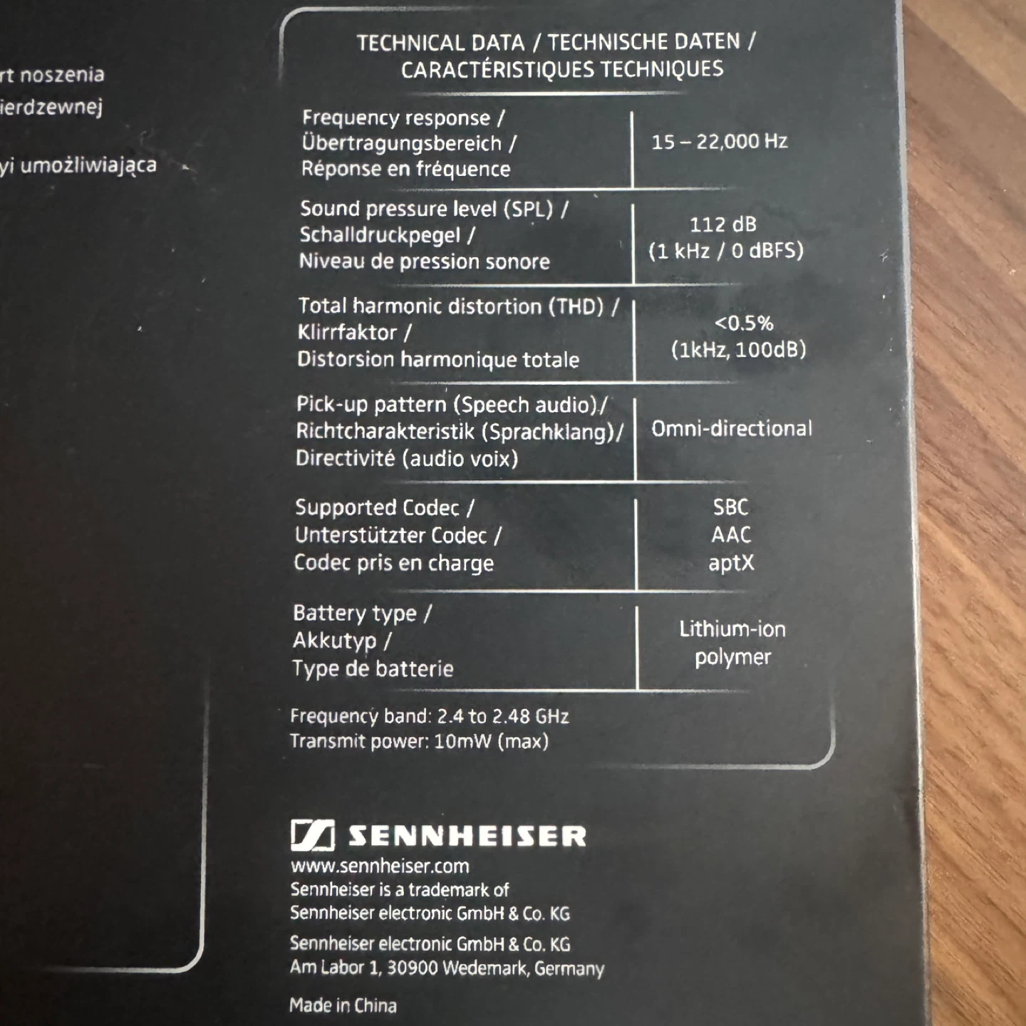 Sennheiser Momentum In-Ear Wireless Black Headphones - photo 3