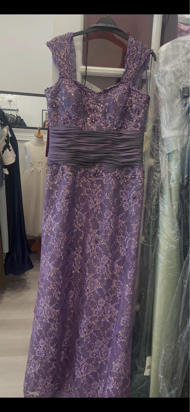 Lilac Lace Beaded Formal Dress