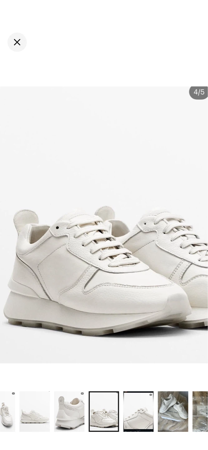 Massimo Dutti White Leather Sneakers - photo 3