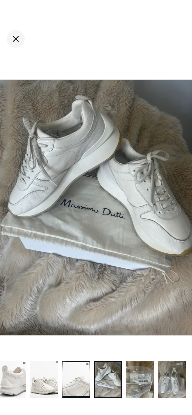 Massimo Dutti White Leather Sneakers - photo 4