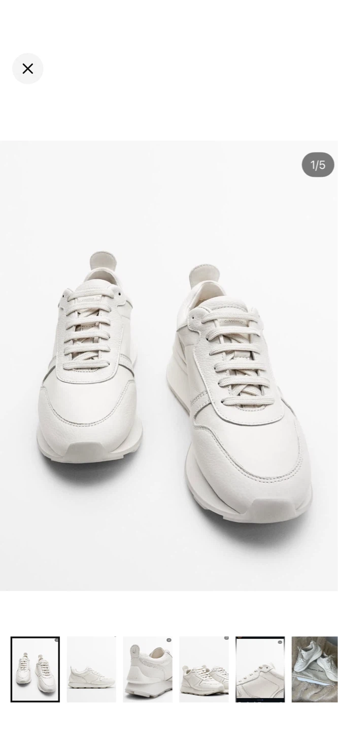 Massimo Dutti White Leather Sneakers