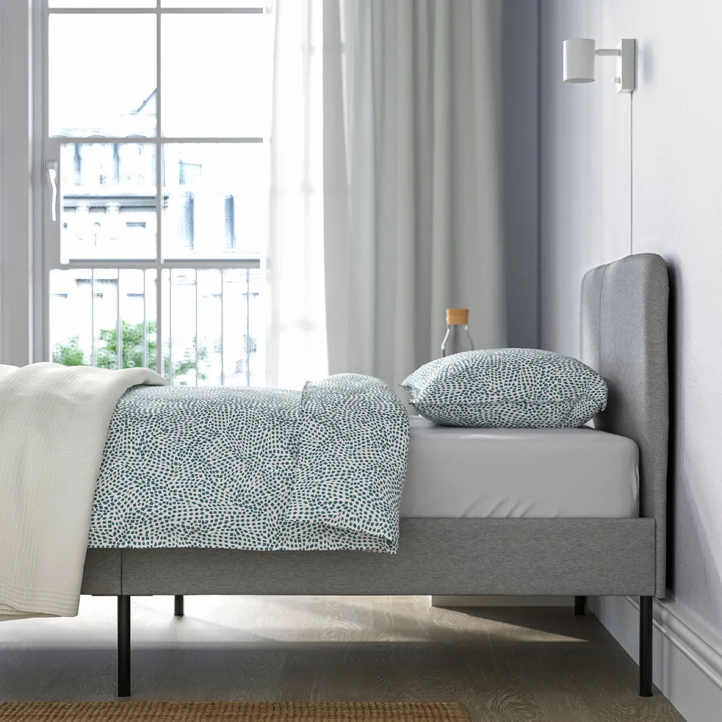 Grey Upholstered full Bed Frame - photo 3