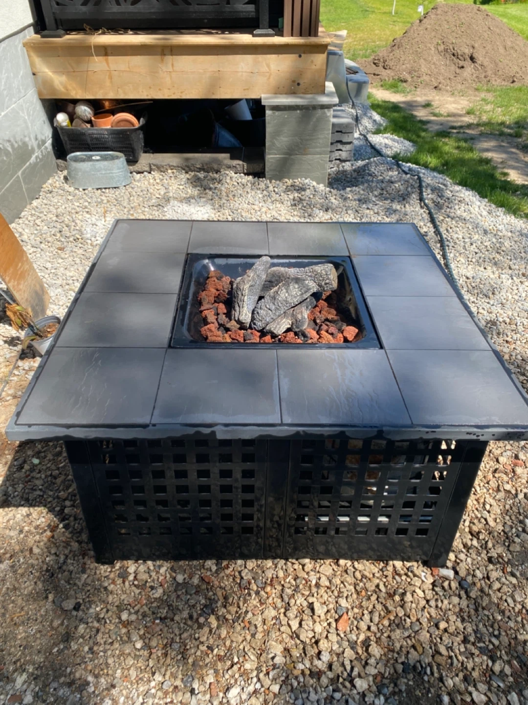 Square Fire Pit with Tile Top - photo 3