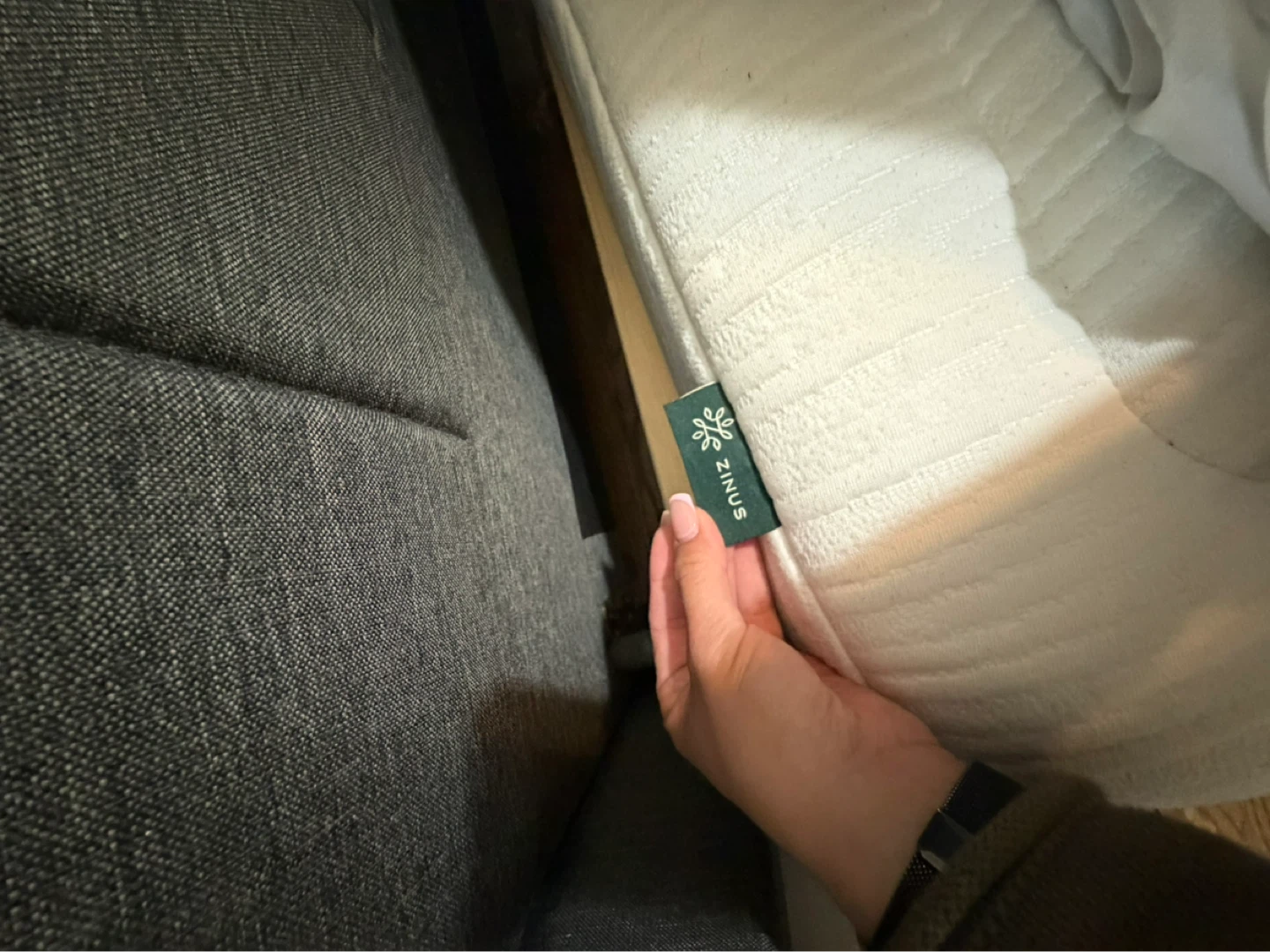 Full-size bed frame and Zinus mattress - photo 3