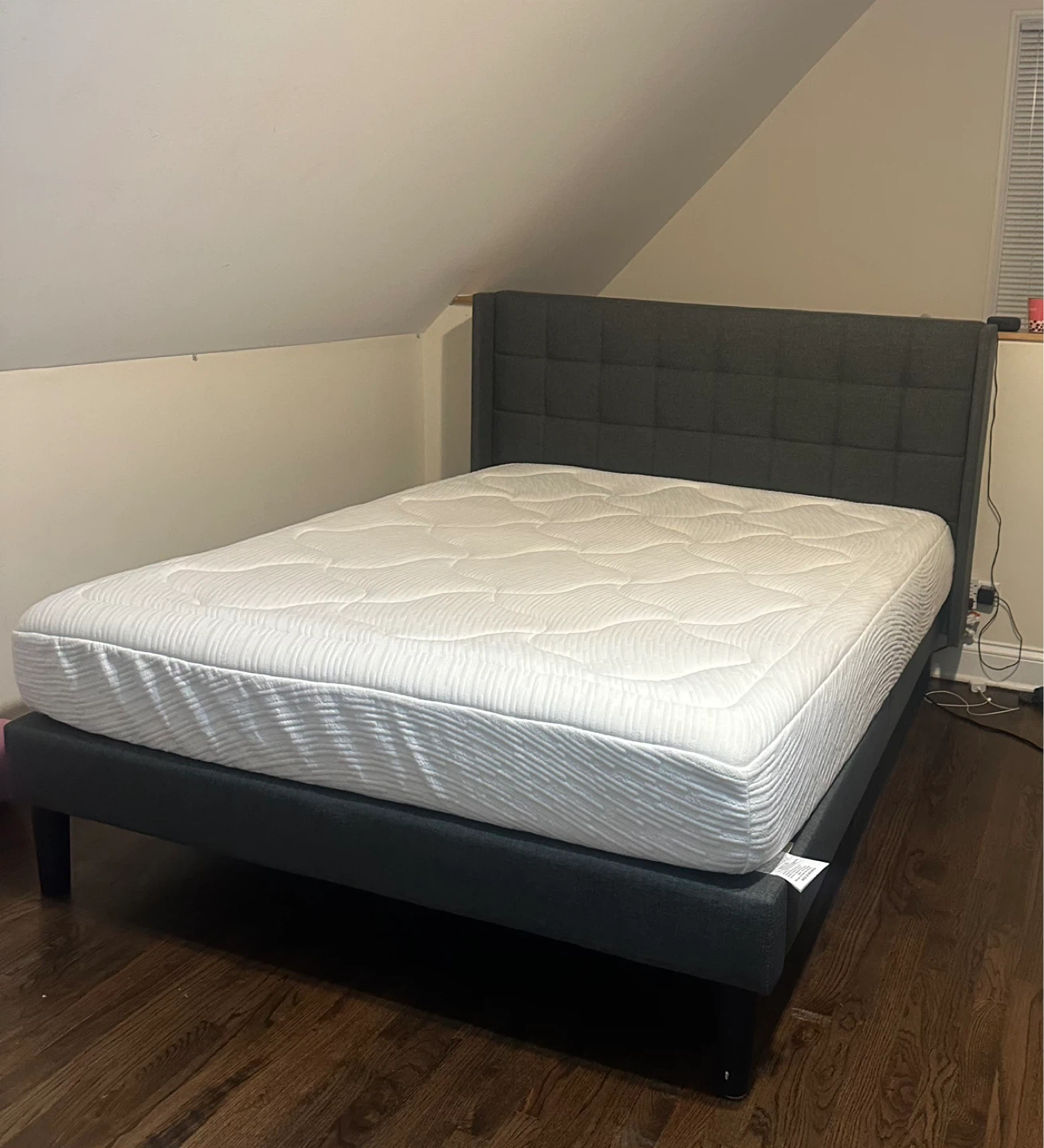 Full-size bed frame and Zinus mattress - photo 2