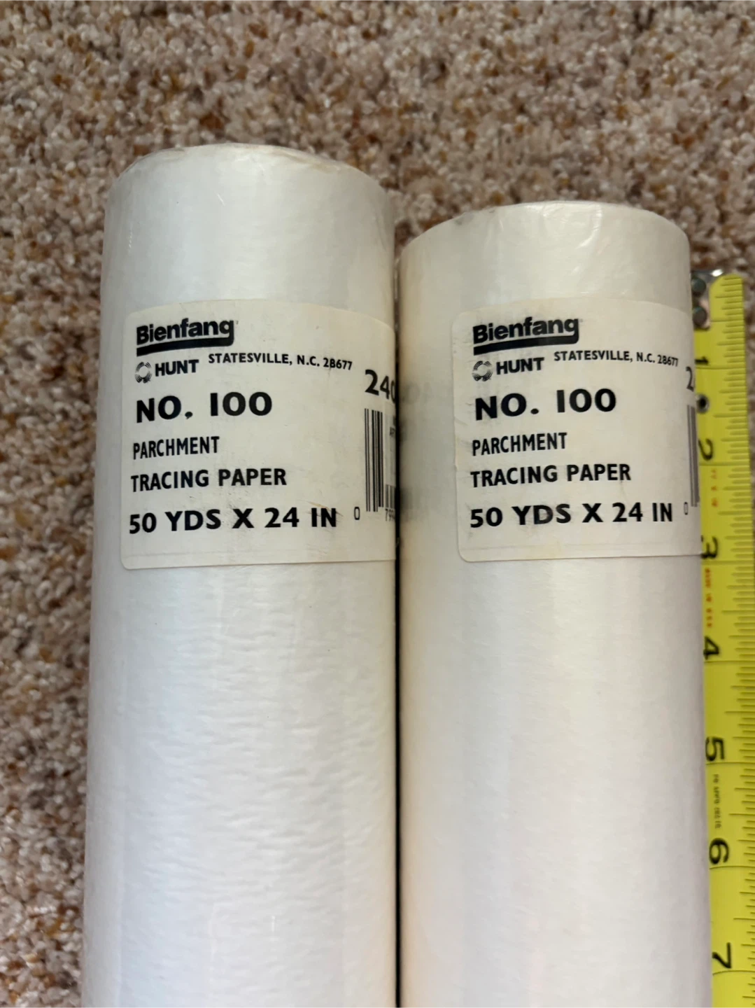 Bienfang No. 100 Parchment Tracing Paper Rolls (24" x 50 Yds)