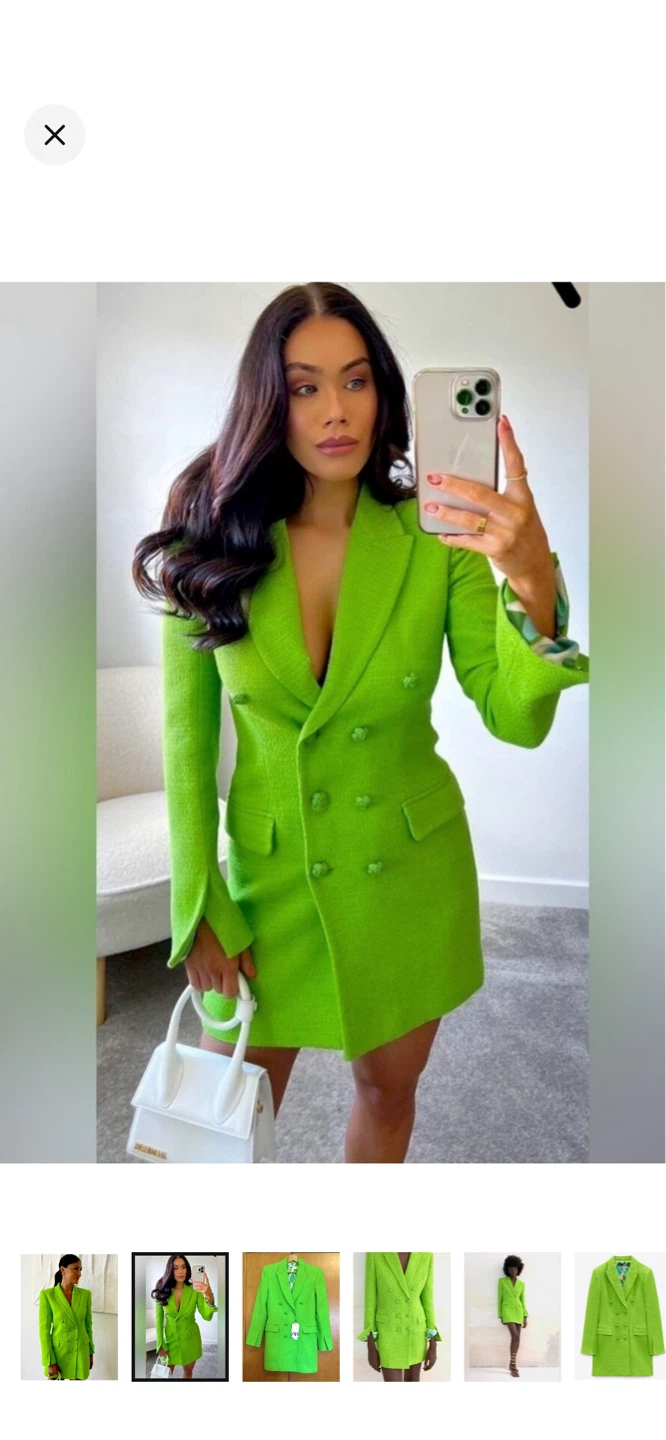 New with Tags Zara Green Double Breasted Blazer Dress - photo 3