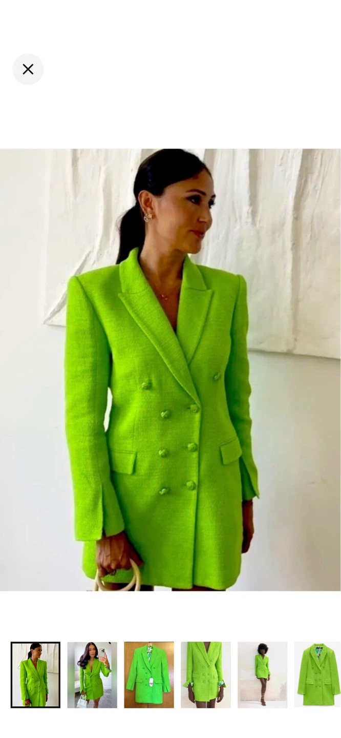 New with Tags Zara Green Double Breasted Blazer Dress - photo 2