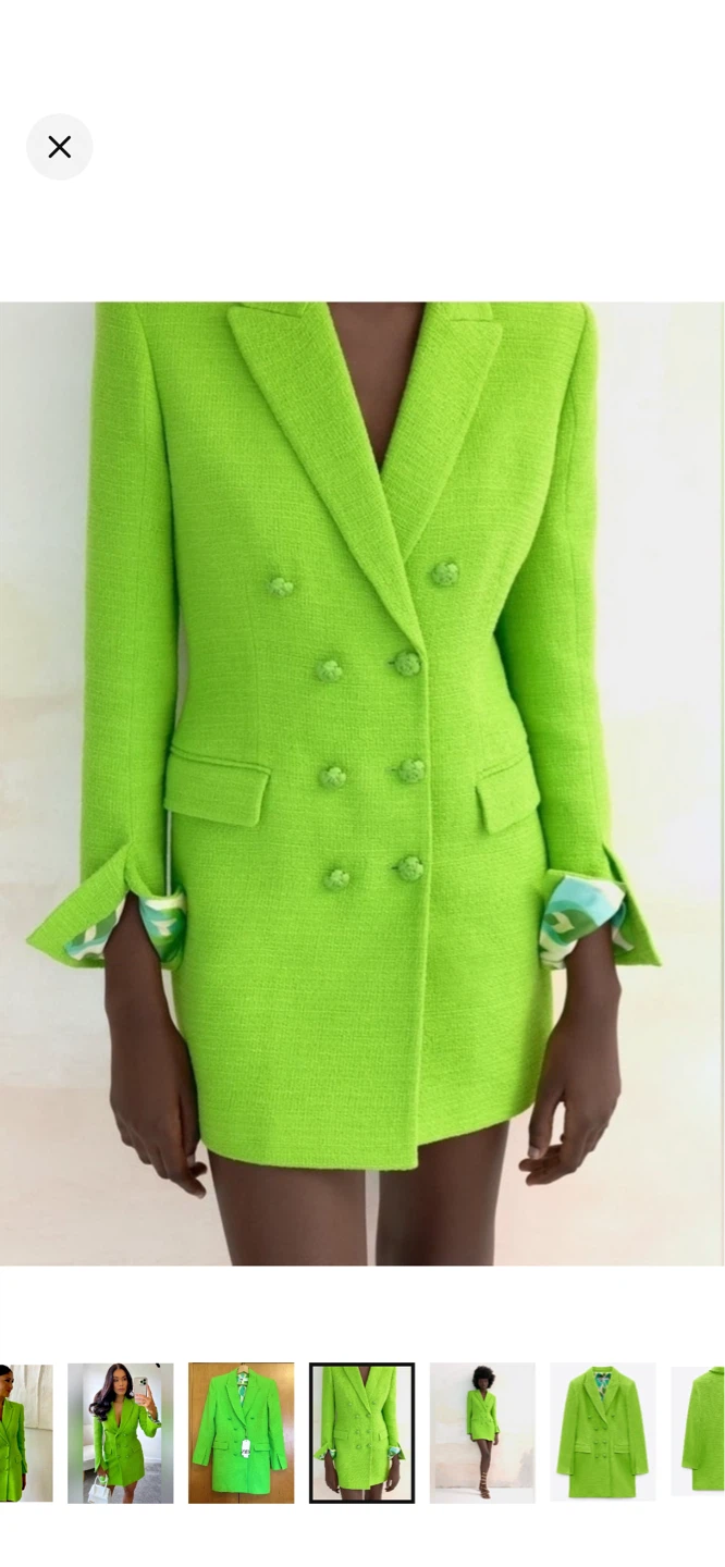 New with Tags Zara Green Double Breasted Blazer Dress - photo 4