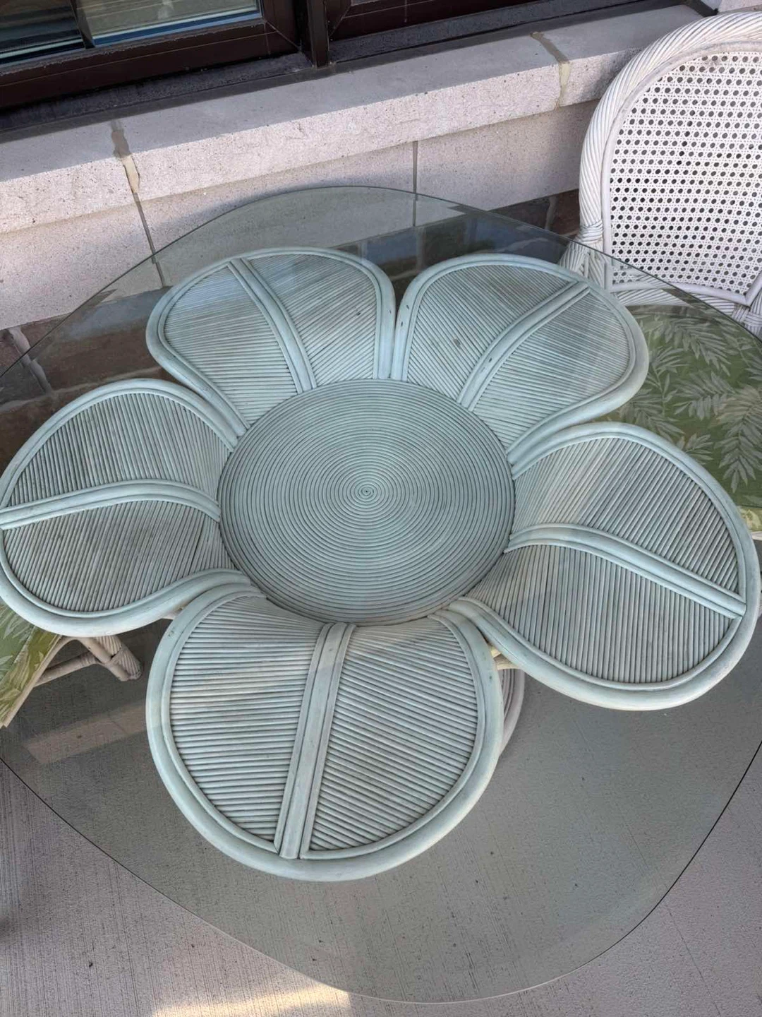 Wicker Patio Set with Glass Table - photo 3