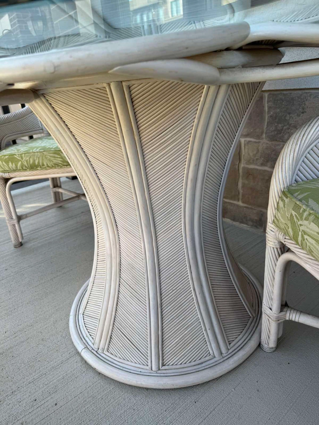 Wicker Patio Set with Glass Table - photo 4