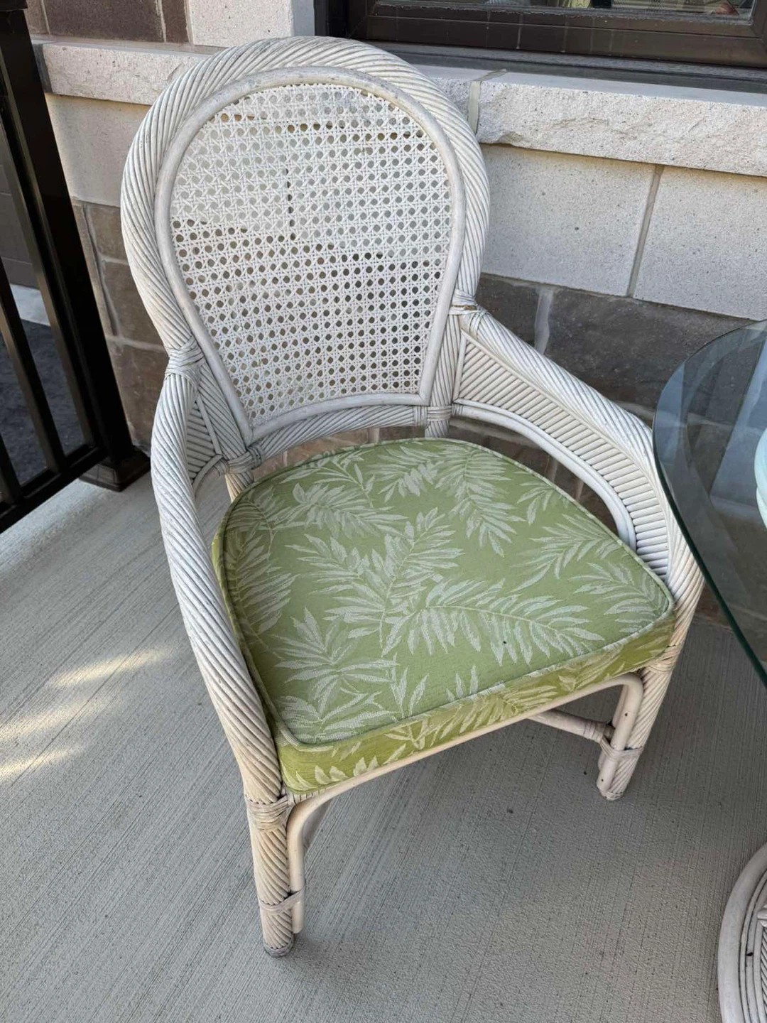 Wicker Patio Set with Glass Table - photo 2