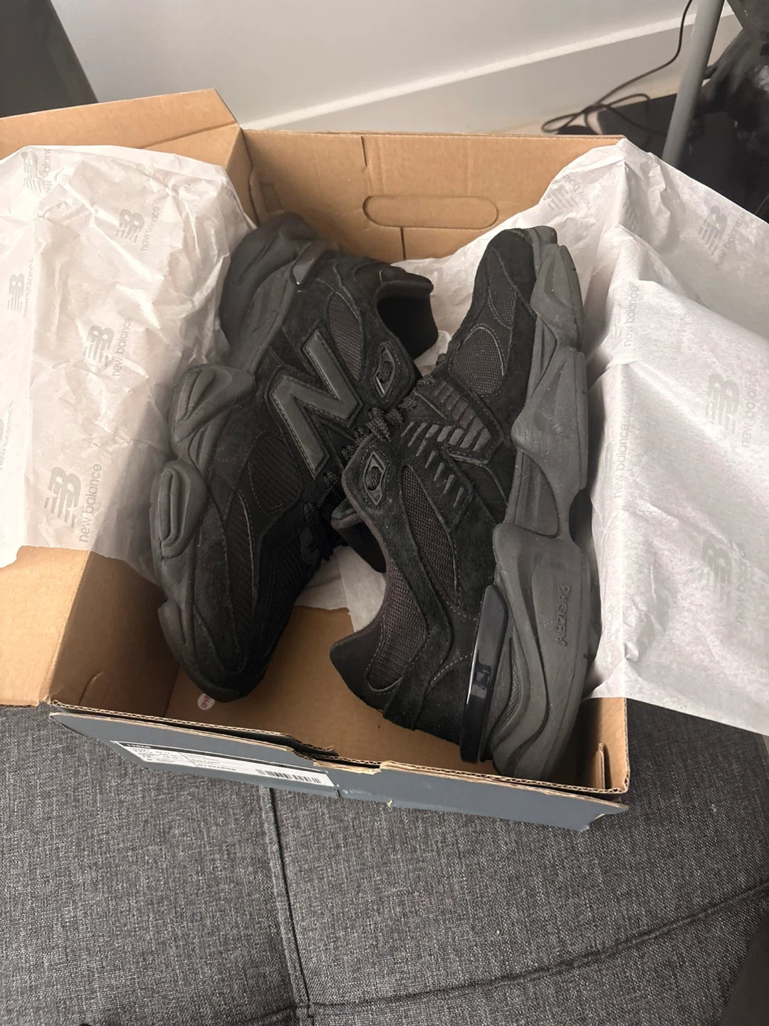 New Balance 9060 All Black Sneakers - photo 2