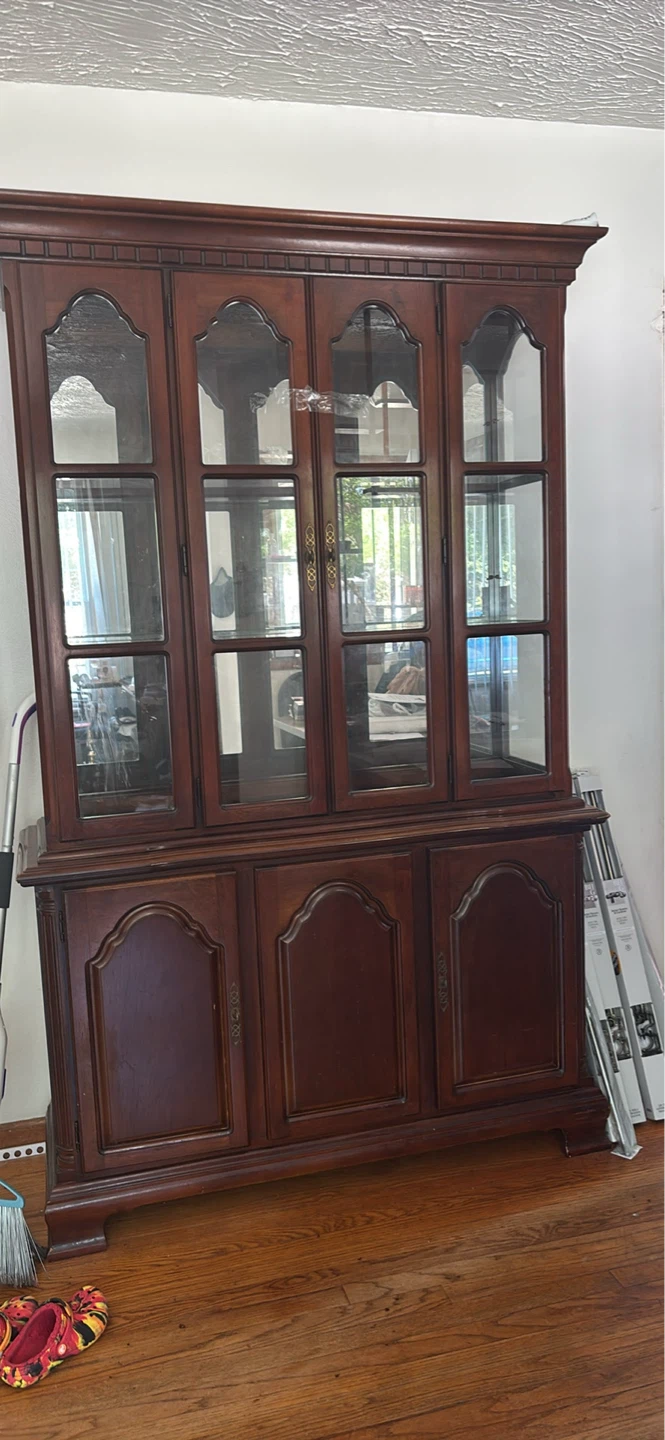 Antique China Cabinet with Glass Doors - photo 2