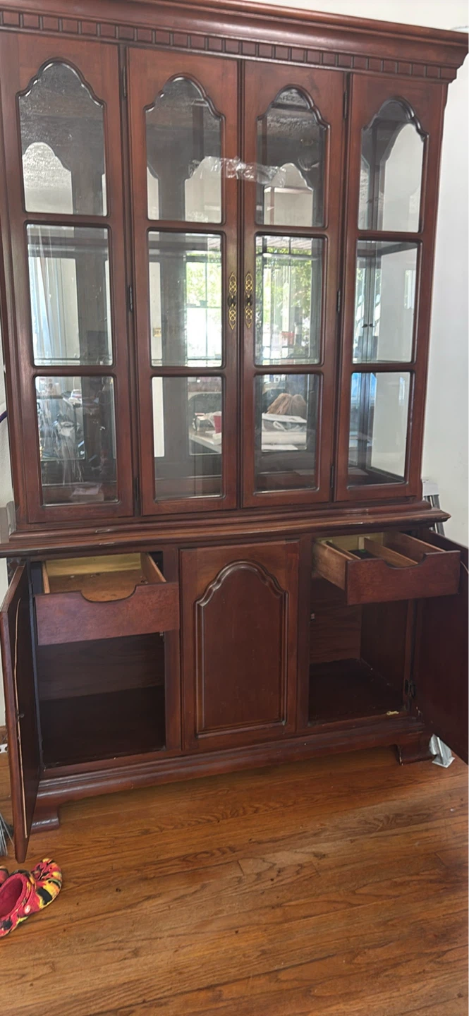 Antique China Cabinet with Glass Doors