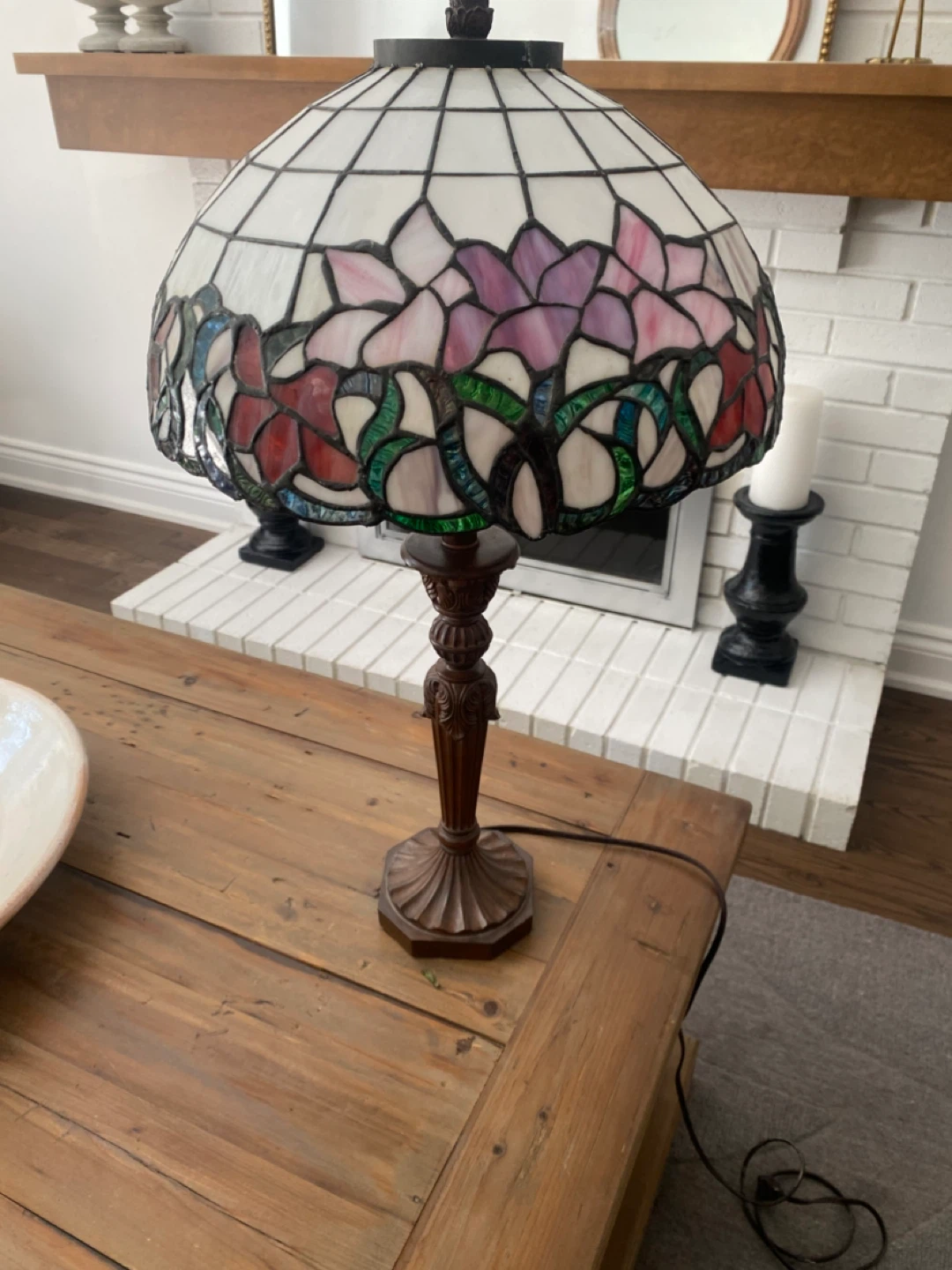 Tiffany Style Stained Glass Table Lamp - photo 5