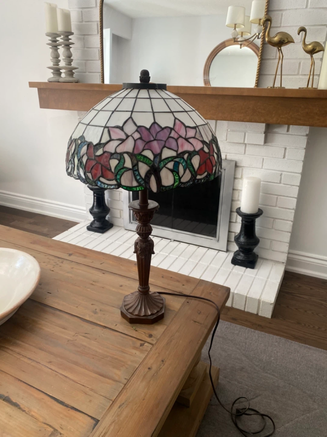 Tiffany Style Stained Glass Table Lamp - photo 4